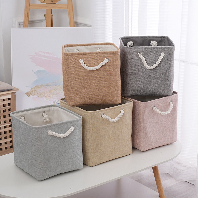 Linum Home Textiles - 2 Pezzi/Scatola portaoggetti in cotone e