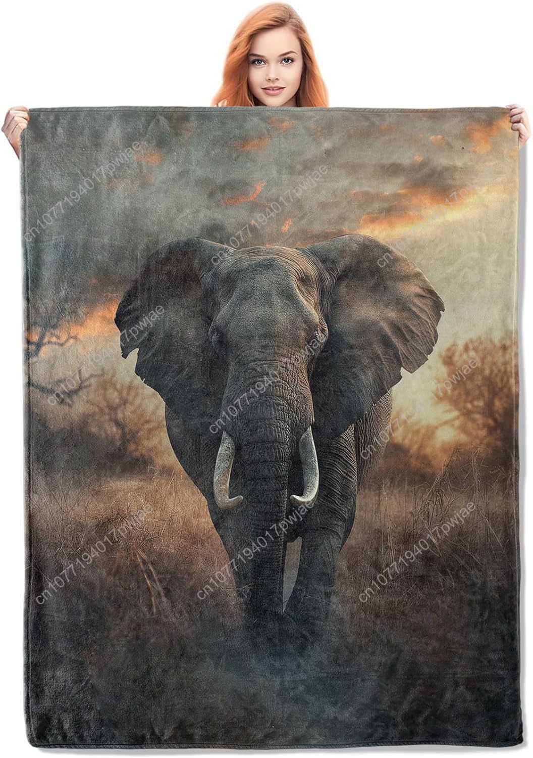 Home Textiles Towel - Coperta in pile con elefante, scena