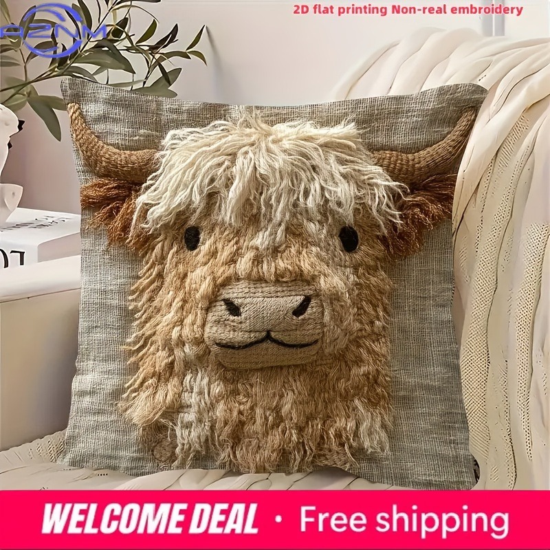 Highland Home Textiles - Fodera per cuscino con stampa piatta