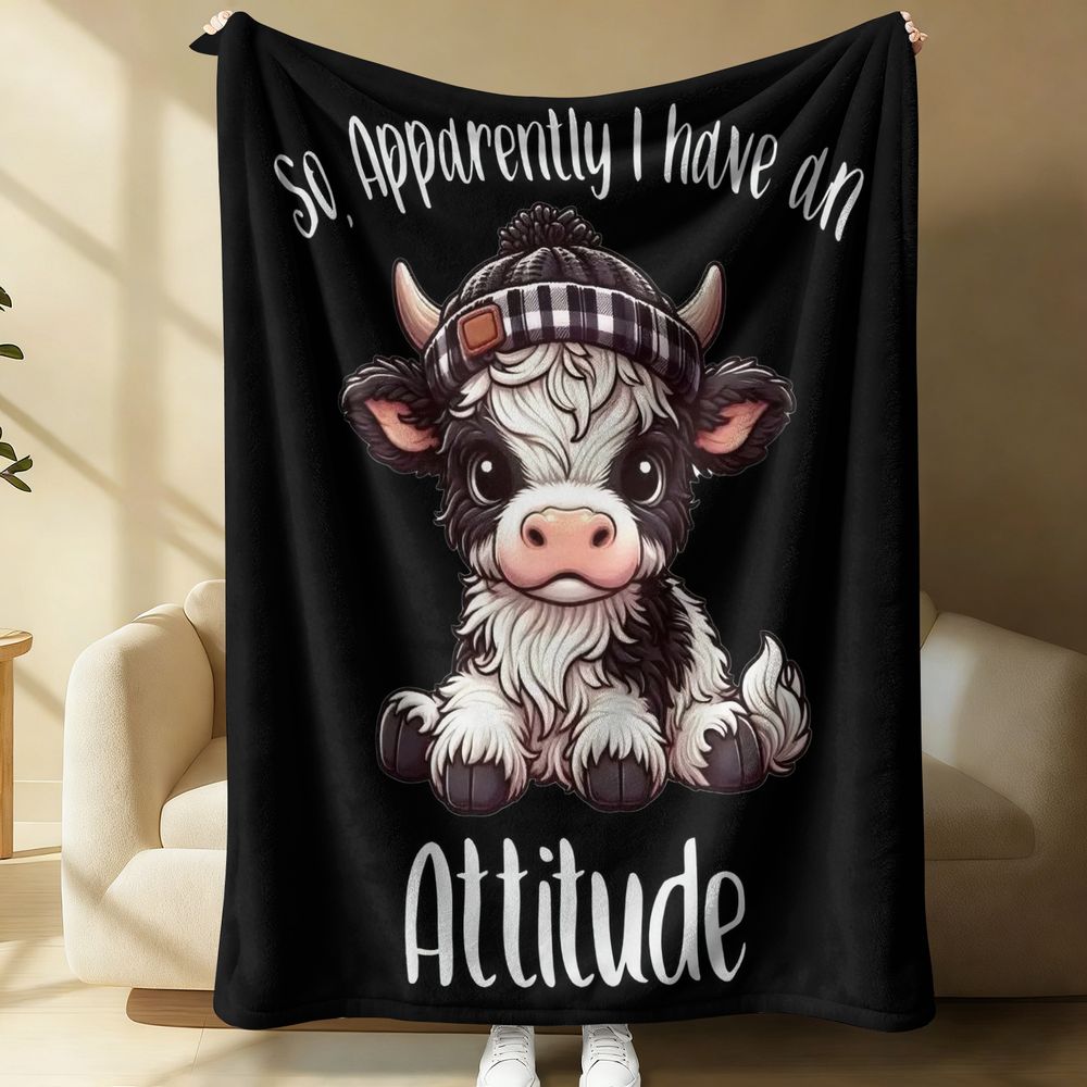 Highland Home Textiles - Coperta in Flanella Highland Cattle con