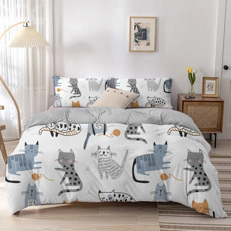 Set copripiumino Cartoon Cat S - Linen Duvet Cover recensione e prezzo