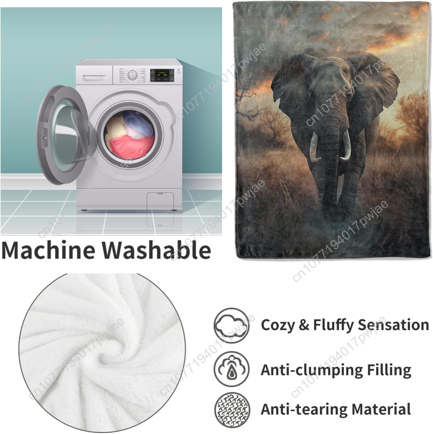 Coperta in pile con elefante,  - Home Textiles Towel recensione e prezzo